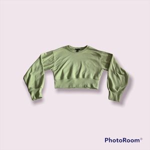 Green Cropped Crew Neck